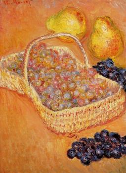 Claude Oscar Monet : Basket of Graphes, Quinces and Pears